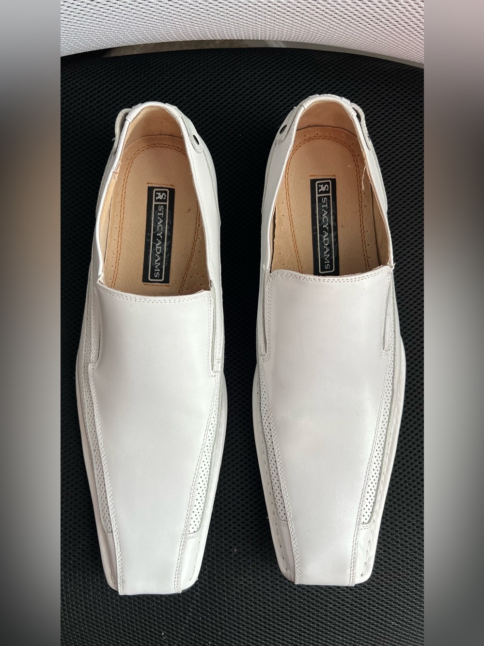 Stacy Adams Men’s White Leather Dress Shoes size 10M